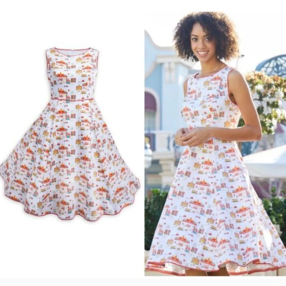 Disney Main Street USA Midi Dress - Picture 1 of 8